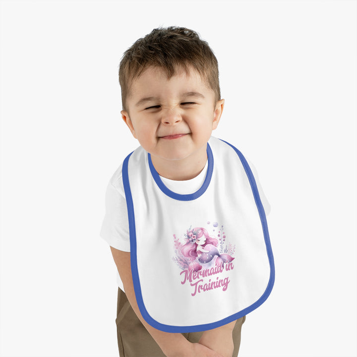 Baby Contrast Trim Jersey Bib - Mermaid In Training