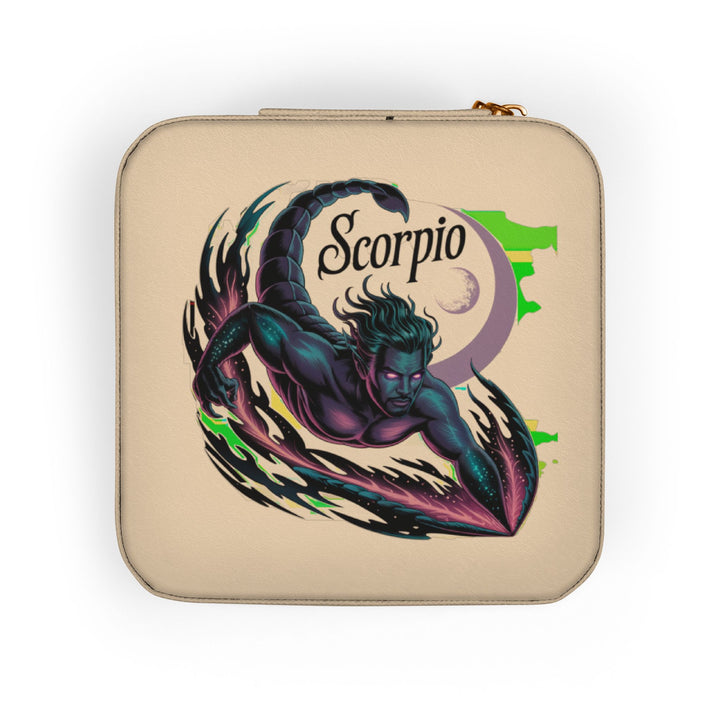 Scorpio Zodiac Jewelry Travel Case — Compact Pink Travel Jewelry Organizer