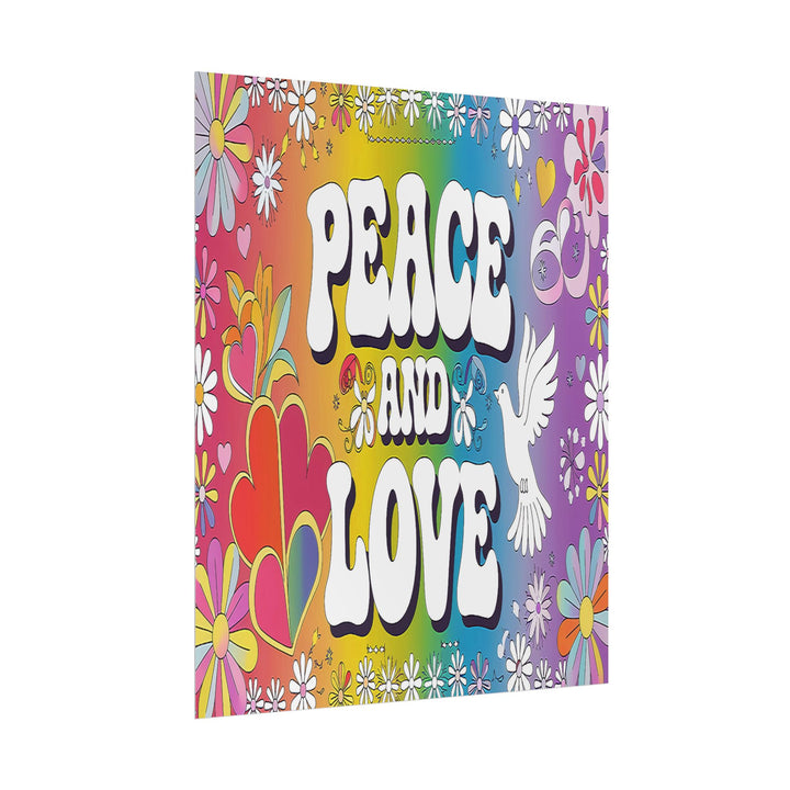 Peace and Love Rolled Posters - Colorful Floral Wall Art for Peaceful Decor