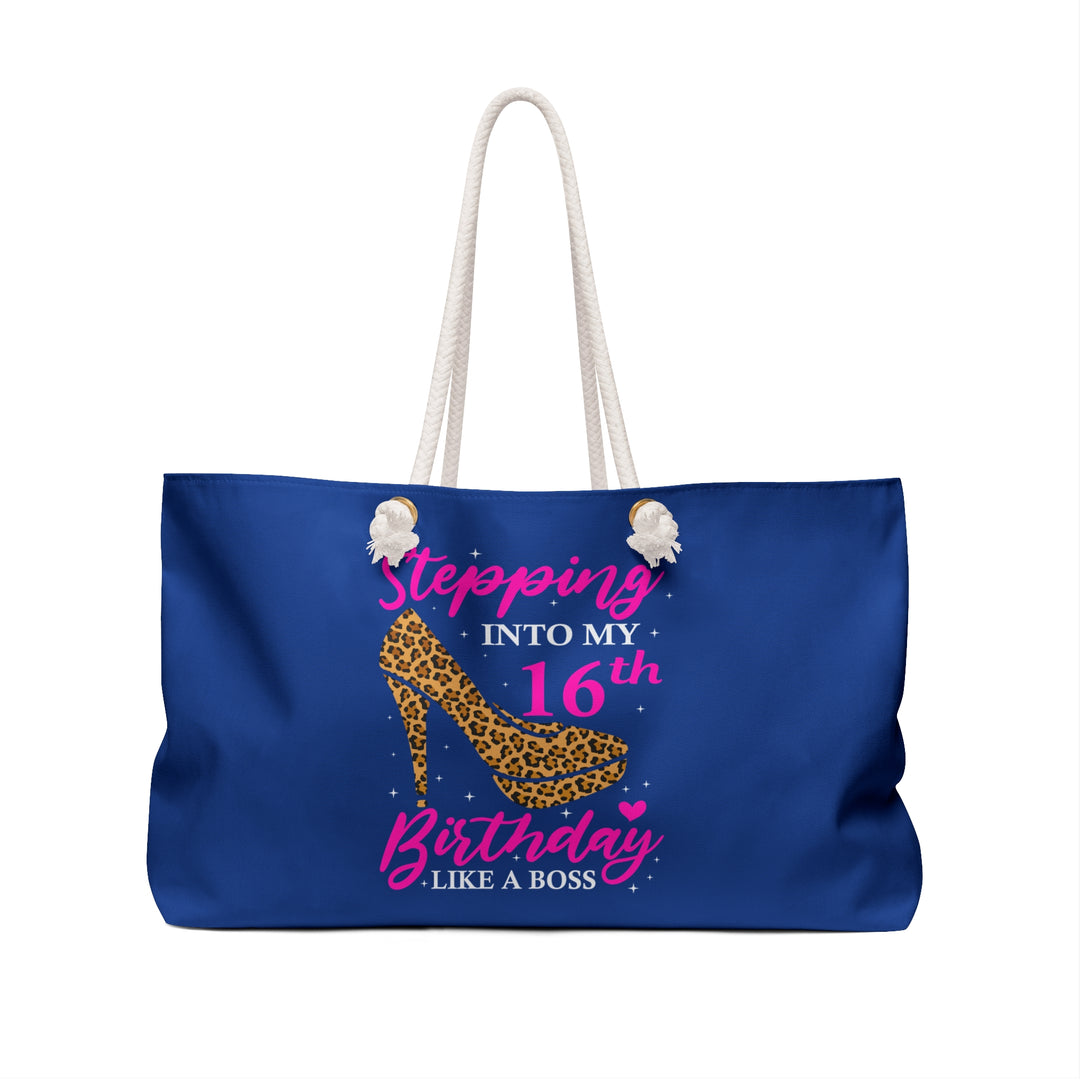 Birthday Weekender Bag, Chic Travel Tote, 16th Birthday Gift, Leopard Print Bag, Stylish Party Accessory, Celebration Tote