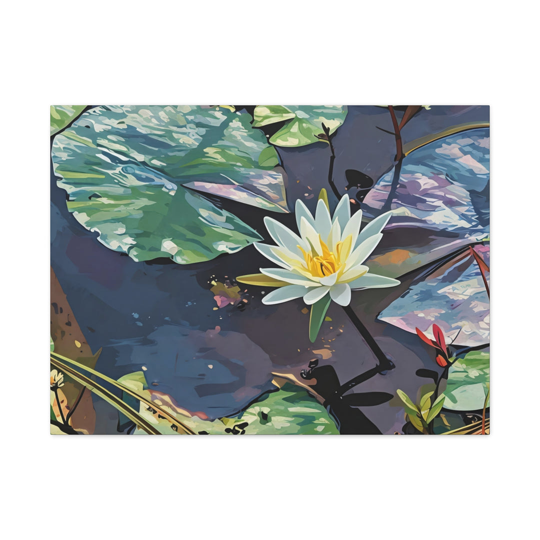 Water Lily Canvas Art Print – Nature Wall Décor