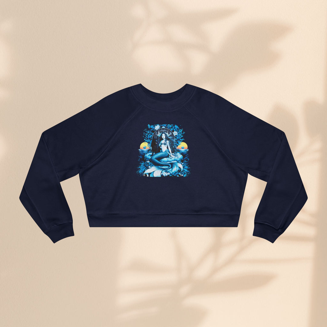 Majestic Mermaid Women's Cropped Fleece Pullover - Cozy Stylish Sweatshirt