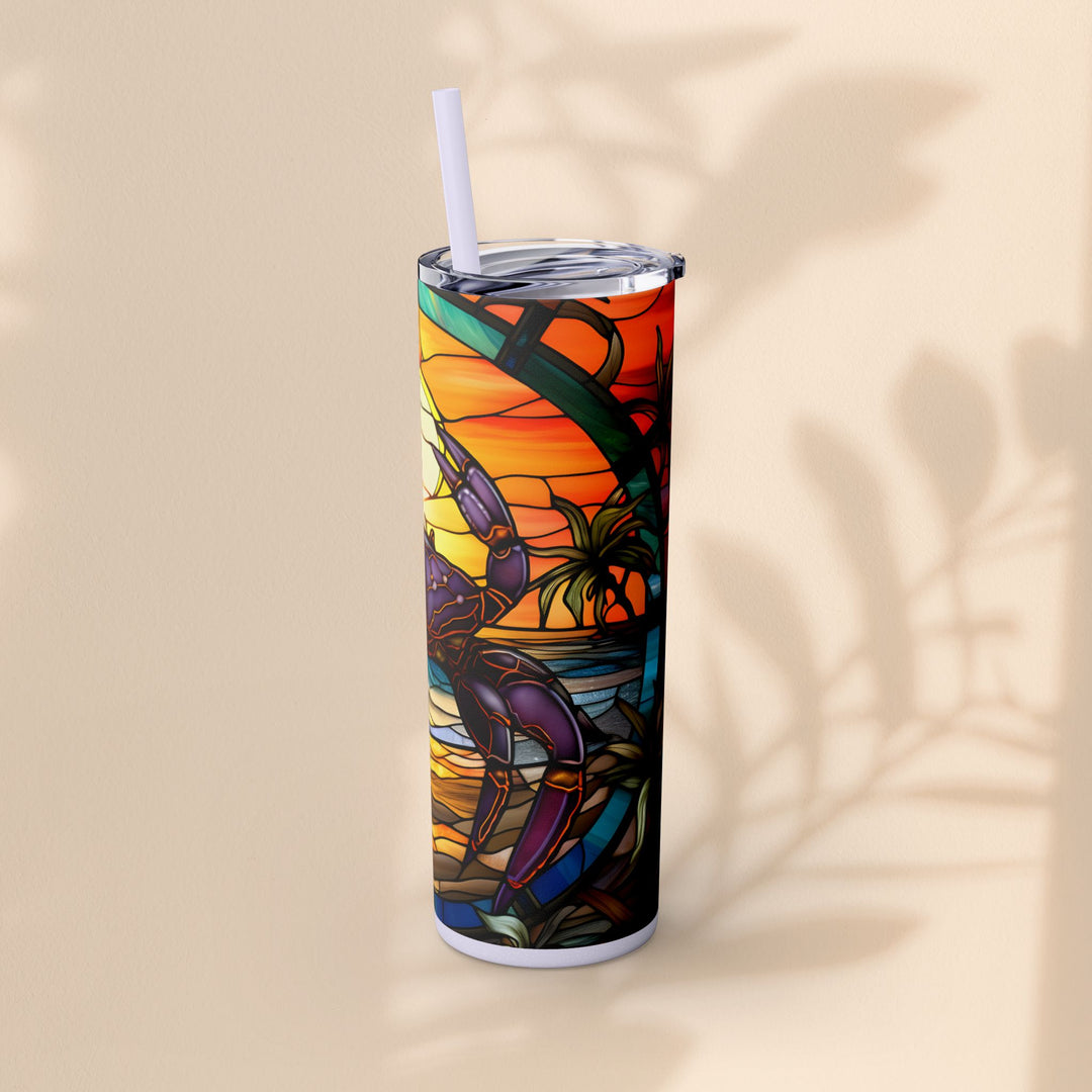 Skinny Tumbler with Straw, 20oz - Crabby