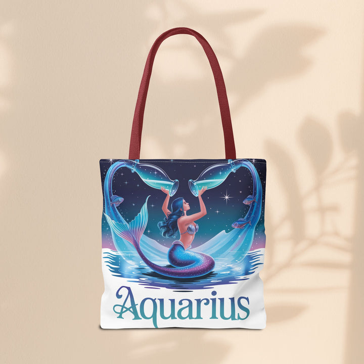 Aquarius Mermaid Tote Bag, Zodiac Gift, Astrology Tote, Women’s Bag, Beach Accessory, Stylish Carryall