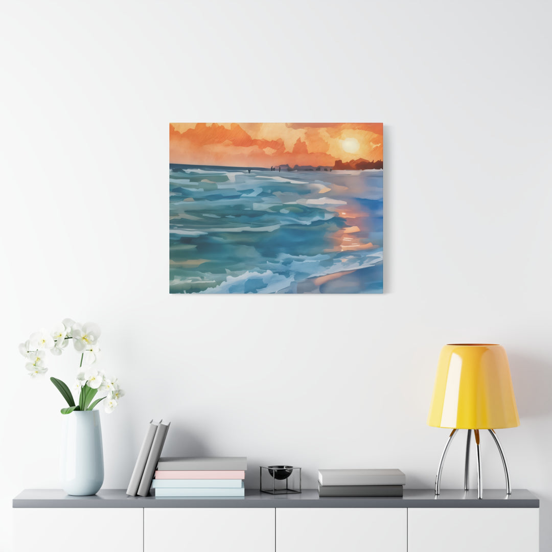Coastal Sunset Canvas Art – Ocean and Beach Wall Décor