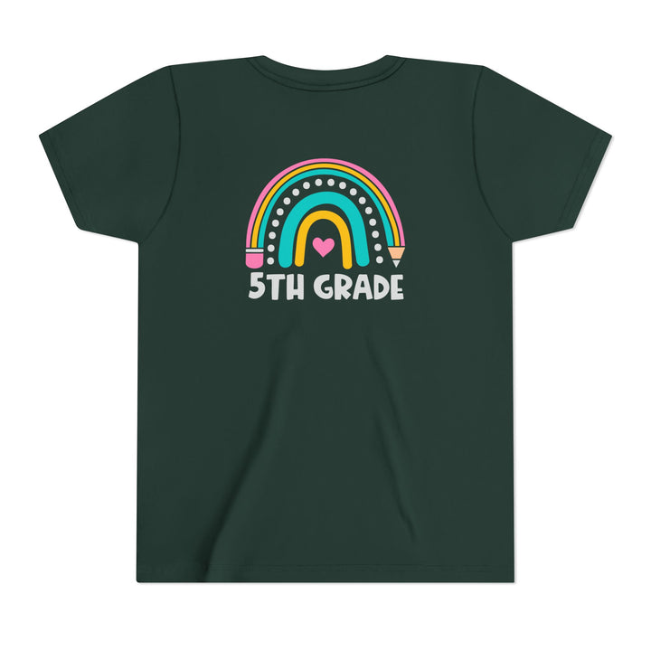 Rainbow 5th Grade Youth Tee, Back to School Shirt, Kids Birthday Gift, Elementary Student Apparel, Classroom Outfit, Fun Kids Wear