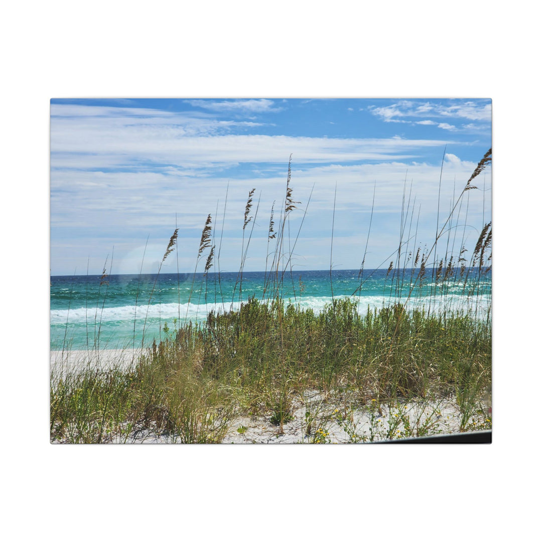 Coastal Dune Beach Canvas Print – Waves and Sea Oats Wall Art