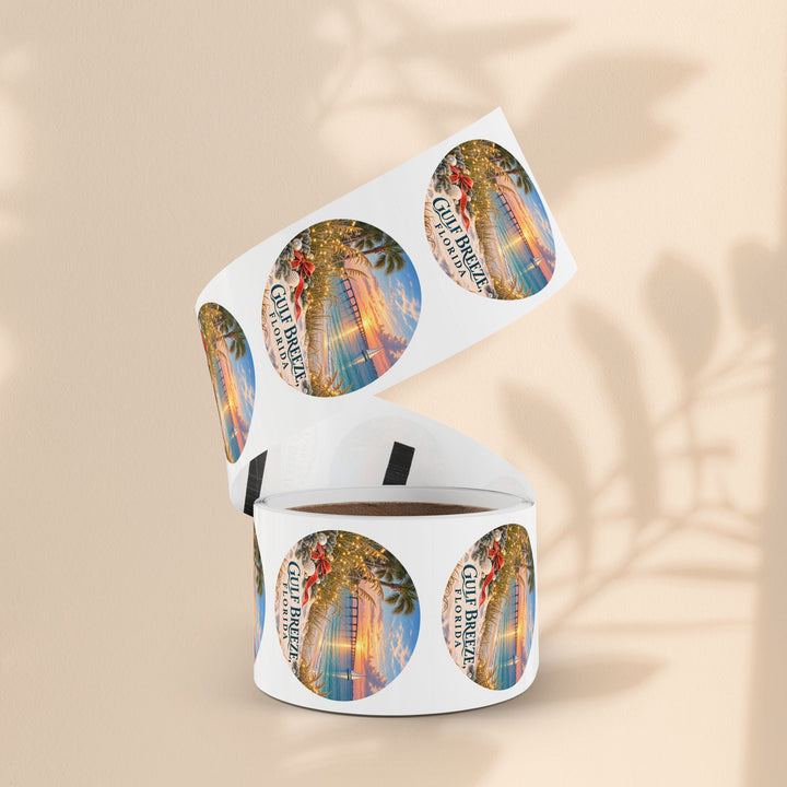 Gulf Breeze Florida Sticker Roll – Scenic Beach Souvenir Labels