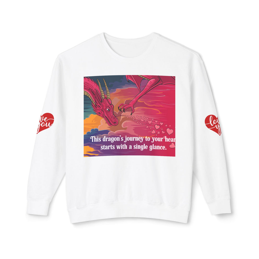 Unisex Lightweight Crewneck Sweatshirt - Journey to a Dragon's Heart