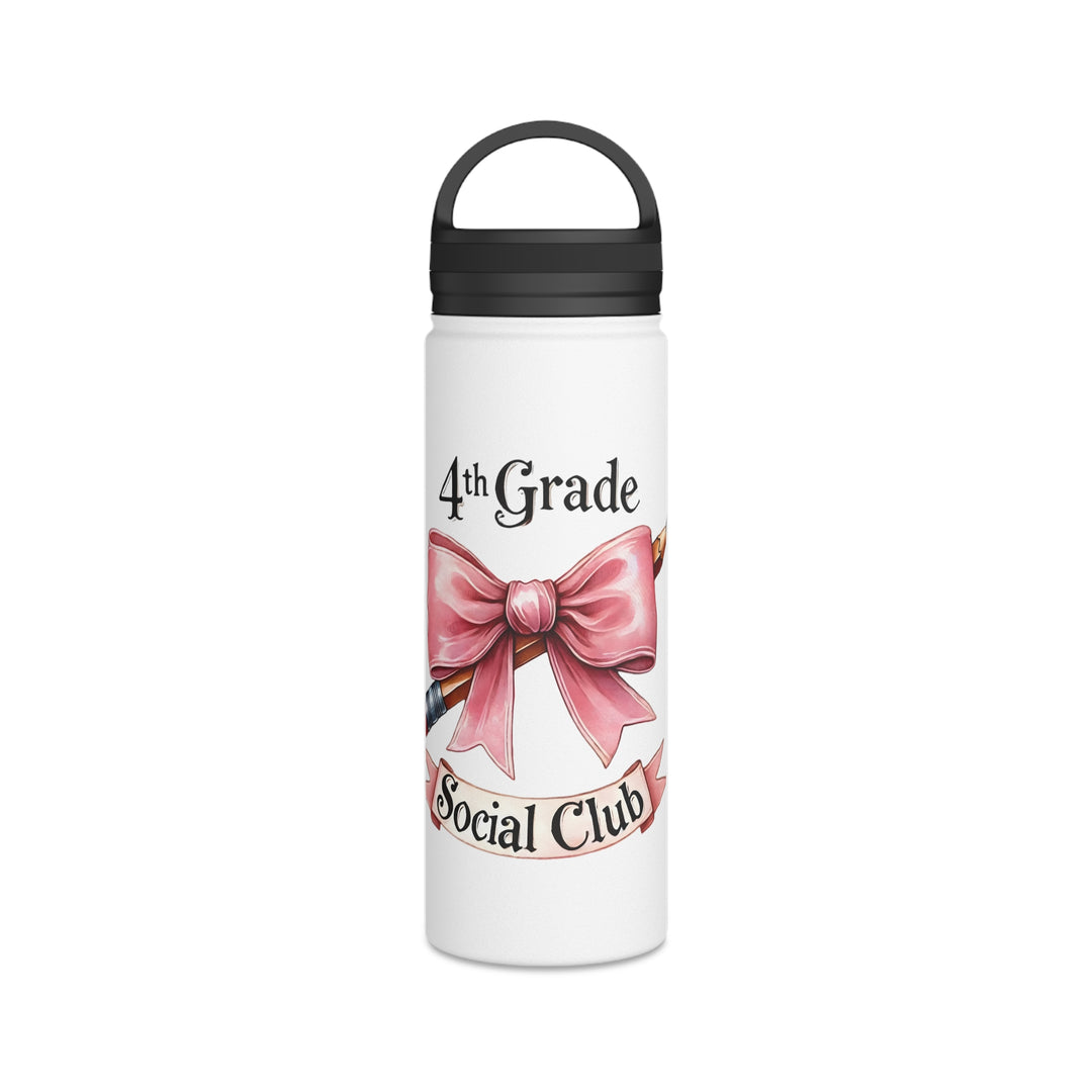 4th Grade Social Club Stylish Insulated Water Bottle, Cute Design for Kids, Back to School, Eco-Friendly Bottle, Gym and Sports Use