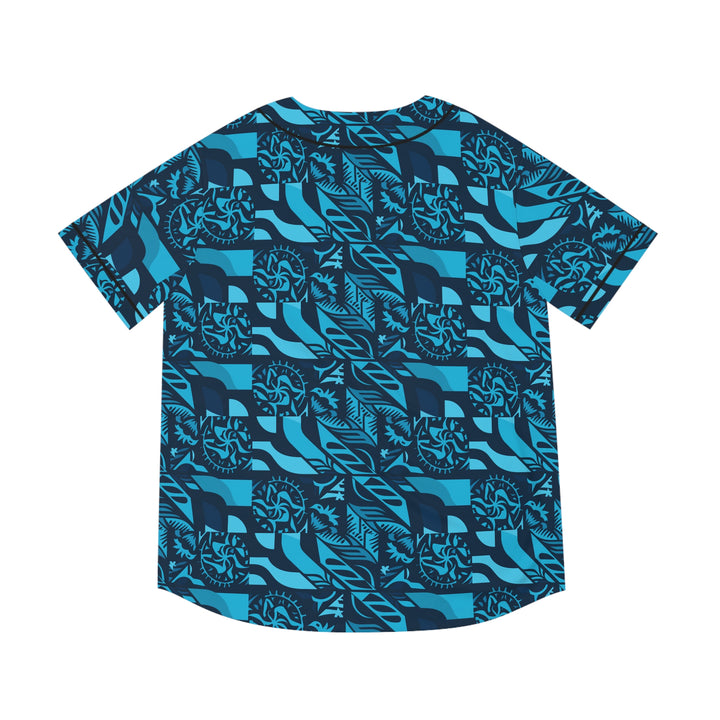 Men's Baseball Jersey (AOP) - Tribal Blue