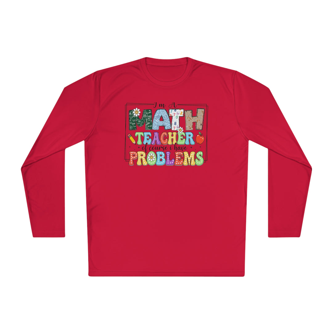 Unisex Lightweight Long Sleeve Tee - Math Teacher with Problems