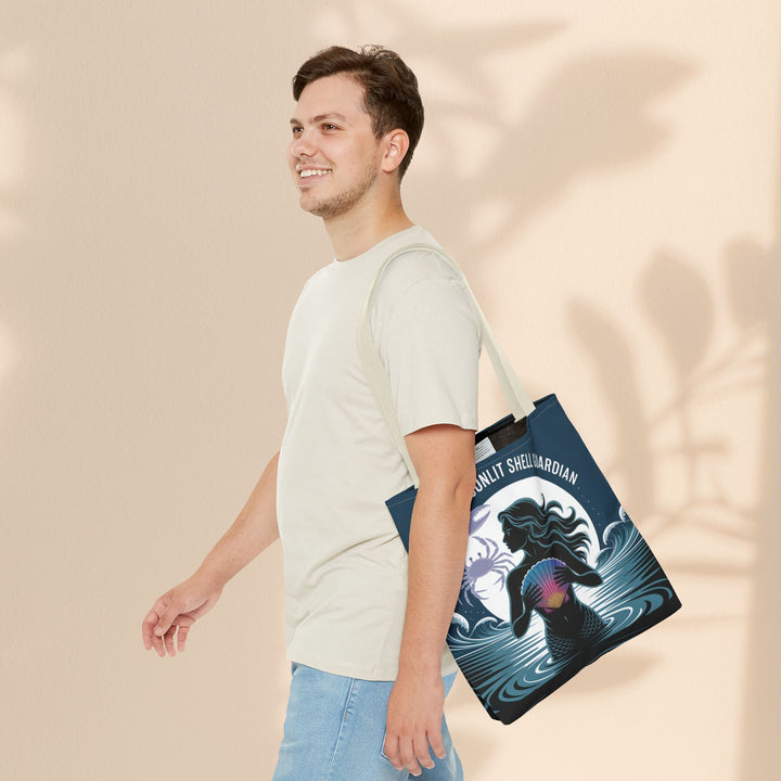 Zodiac Cancer Tote, Astrology-Inspired Tote Bag, Zodiac Gift, Cancer Moonlit Shell Guardian, Eco-Friendly Bag, Gift for Her