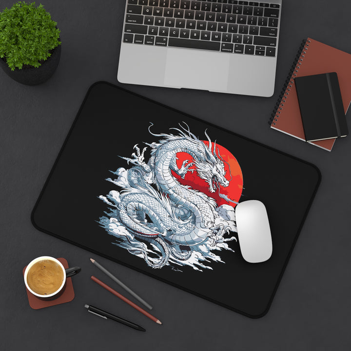 Desk Mat - Emperor Dragon on Black Background