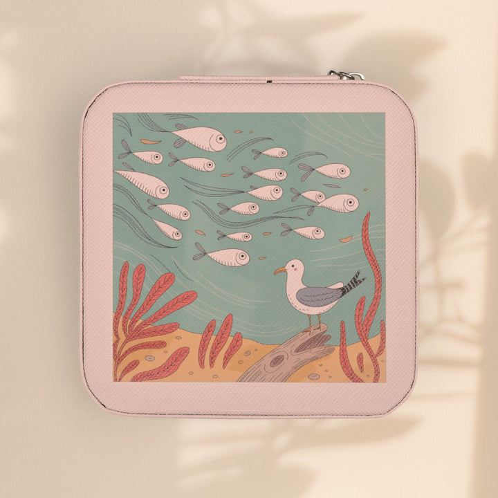 Seaside Mini Jewelry Travel Case — Compact Ring, Earring & Necklace Organizer