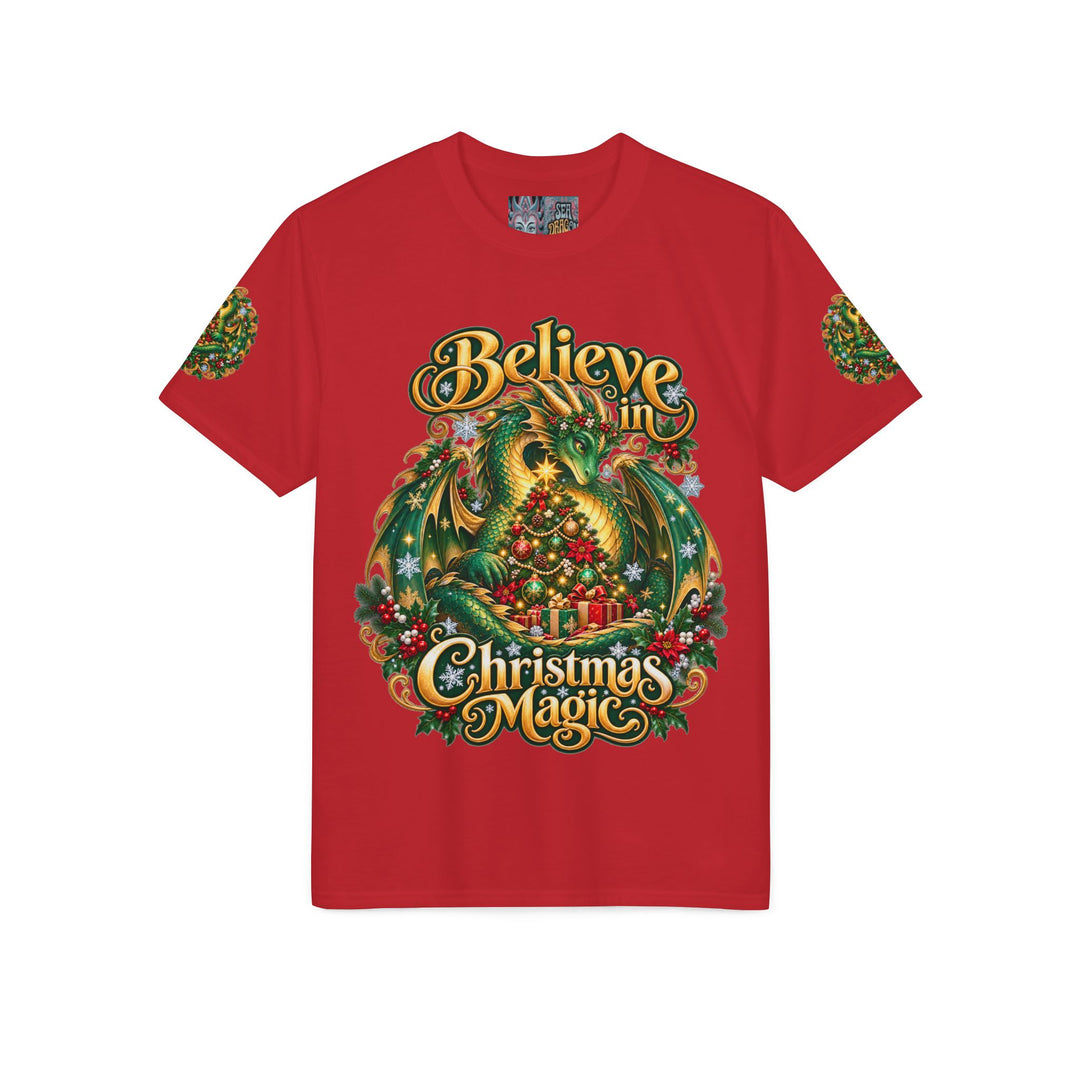 Christmas Dragon T-Shirt — "Believe in Christmas Magic" Holiday Tee