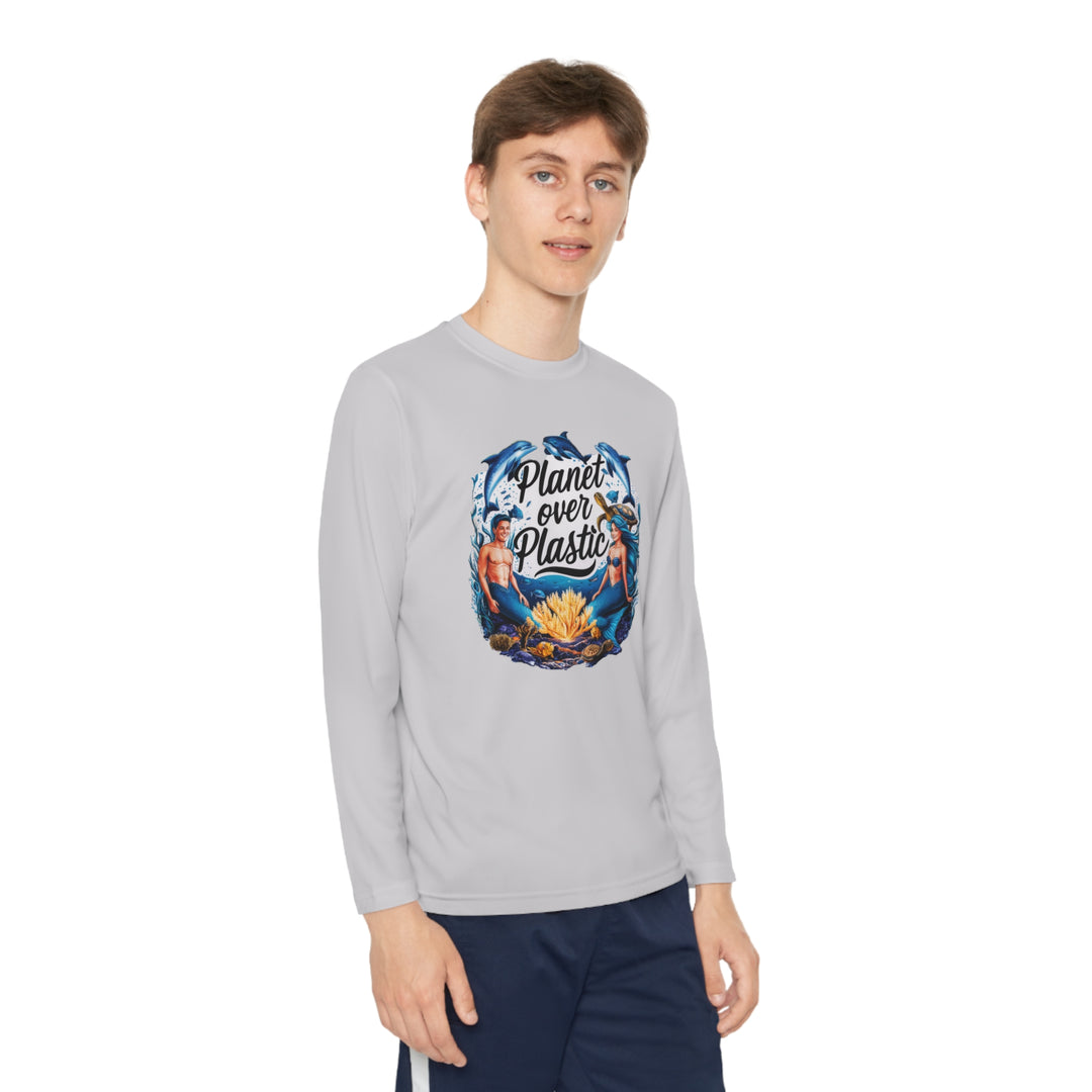 Youth Long Sleeve Competitor Tee - Planet Over Plastic