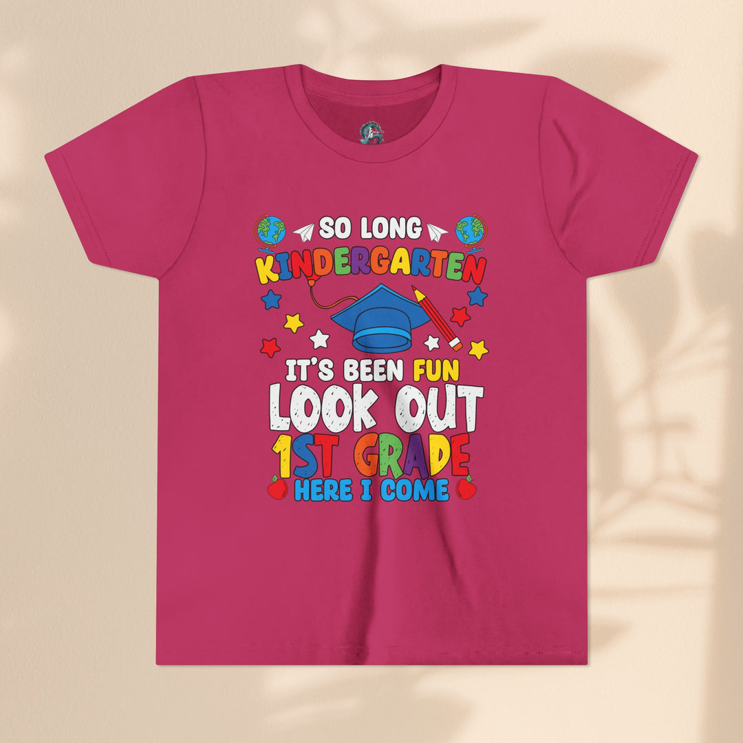 Look Out First Grade Here I Come T-Shirt - Graduation Celebration Tee, Kindergarten to 1st Grade Transition T-Shirt,
