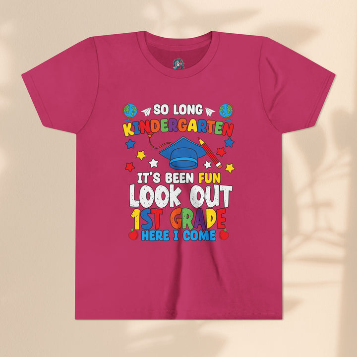 Look Out First Grade Here I Come T-Shirt - Graduation Celebration Tee, Kindergarten to 1st Grade Transition T-Shirt,