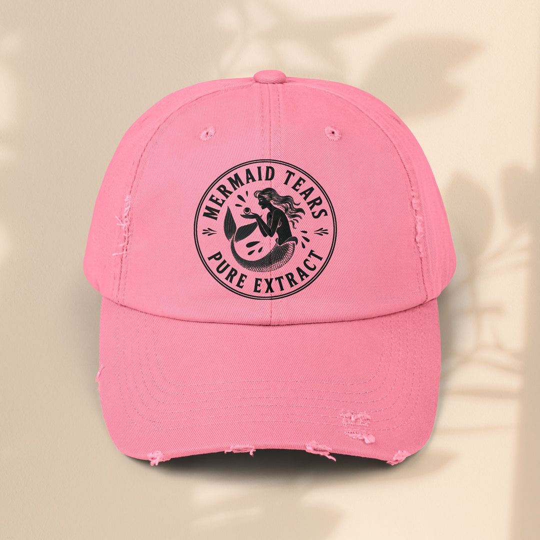 Mermaid Tears Distressed Cap – Trendy Casual Hat & Summer Beach Accessory