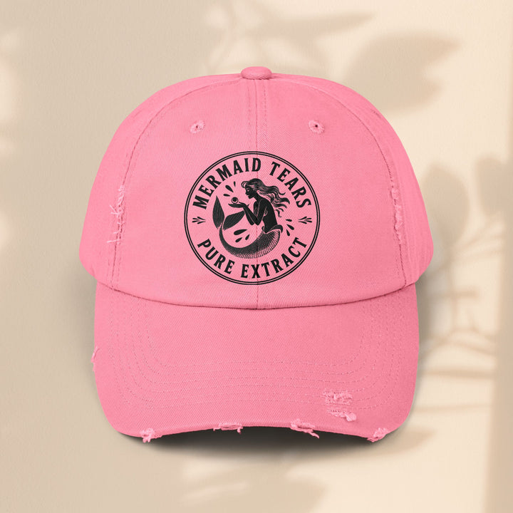 Mermaid Tears Distressed Cap – Trendy Casual Hat & Summer Beach Accessory