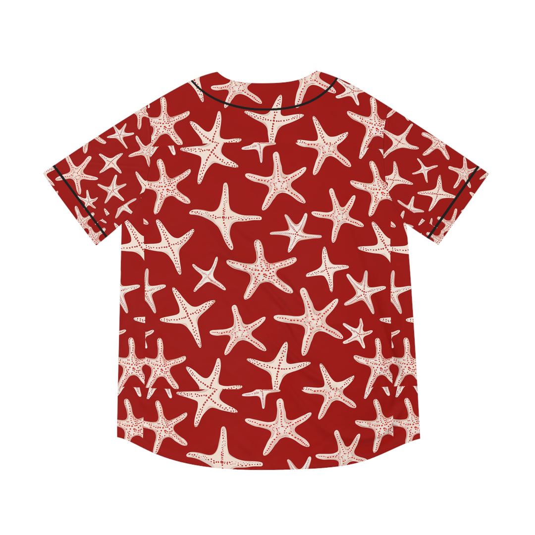 Men's Baseball Jersey (AOP) - Red Stars