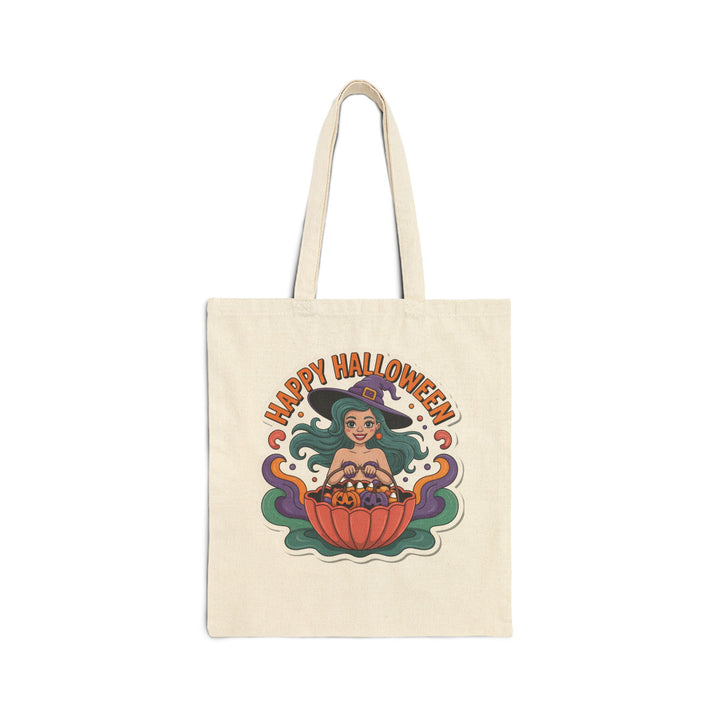 Halloween Cotton Canvas Tote Bag – Spooky Trick-or-Treat Bag & Eco-Friendly Fall Gift