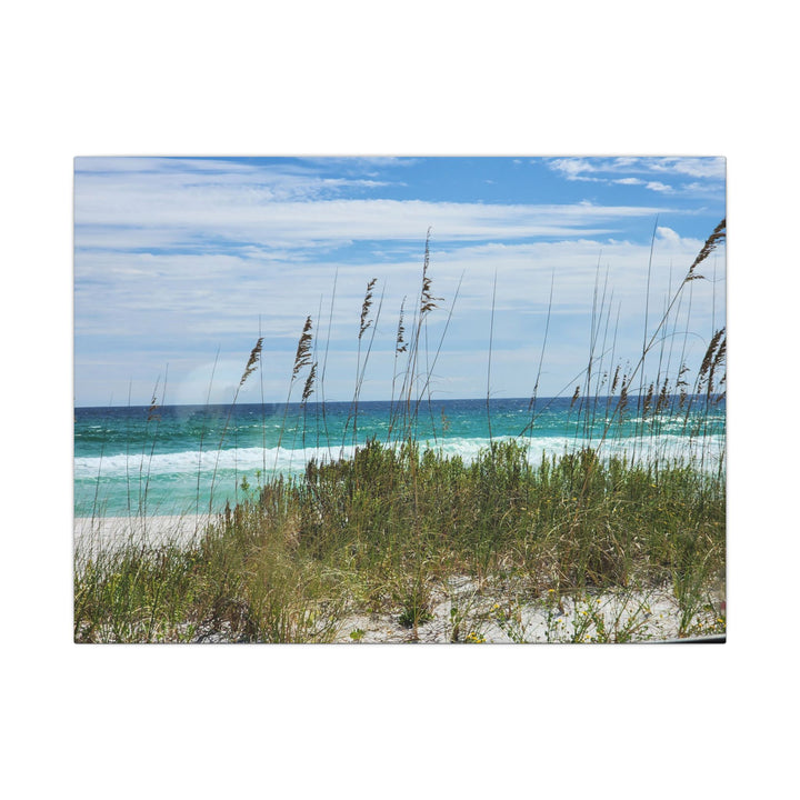 Coastal Dune Beach Canvas Print – Waves and Sea Oats Wall Art