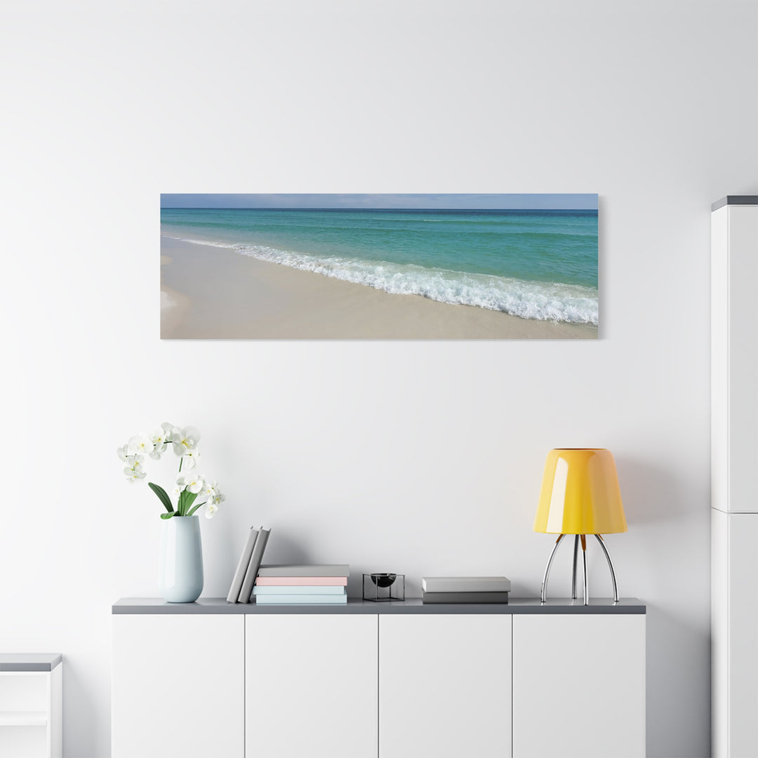 Beach Shoreline Matte Canvas Print – Tranquil Ocean Wall Art