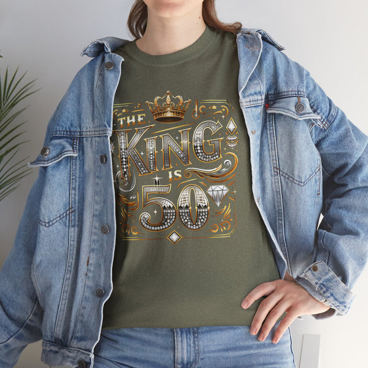 Royal 50th Birthday Tee, Vintage King Shirt, Men’s Birthday Gift, Celebrate 50 Years, Custom Graphic T-Shirt, Fun Party Top