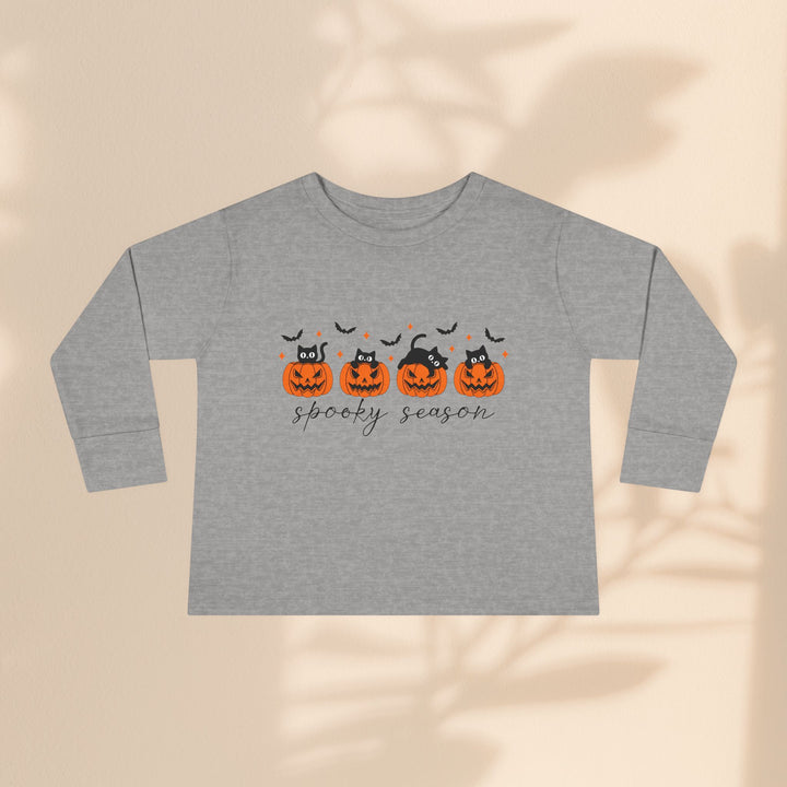 Adorable Toddler Spooky Season Halloween Long Sleeve Tee – Kids Pumpkin Outfit & Fall Gift