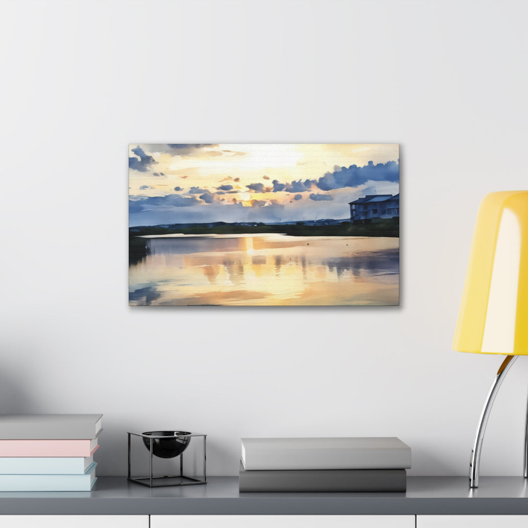 Serene Sunset Landscape Canvas Wall Art