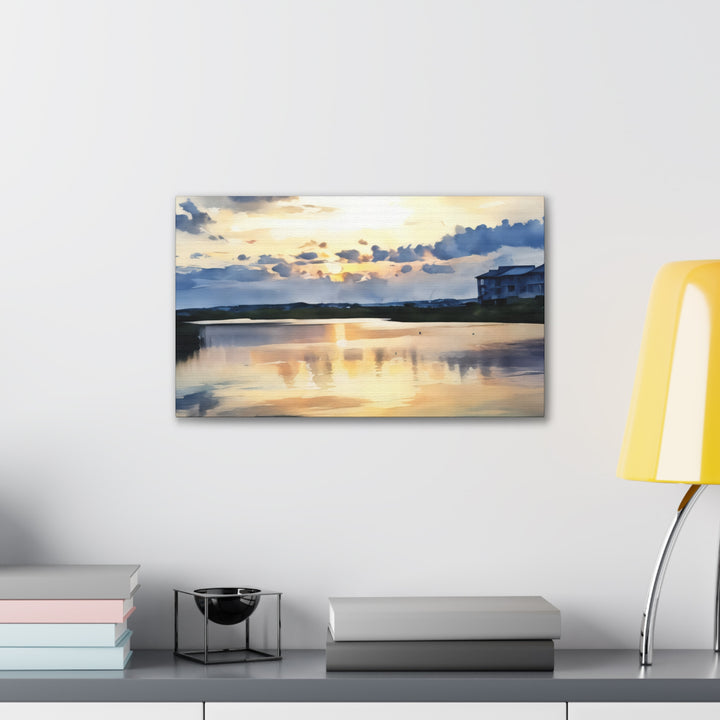 Serene Sunset Landscape Canvas Wall Art