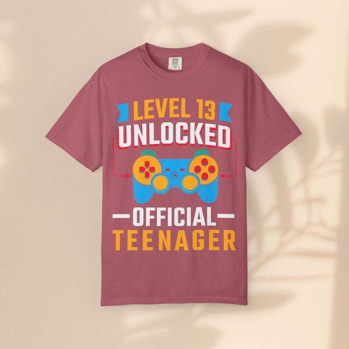 Level Up! 13 year old Unisex Gamer T-Shirt - Perfect for Birthdays, Gaming Events, and Teen Celebrations, Gifts for Gamers, Fun Graphic Tee