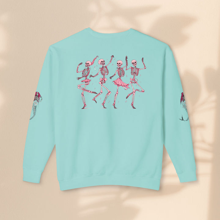 Unisex Lightweight Crewneck Sweatshirt - Dancing Skeletons