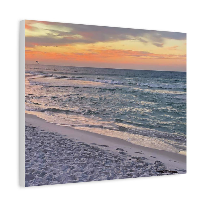 Sunset Beach Matte Stretched Canvas Wall Art