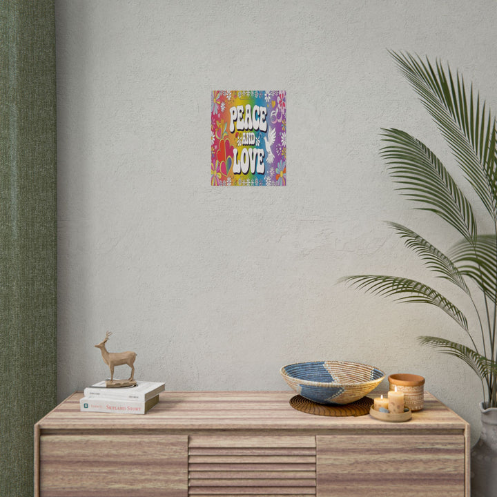 Peace and Love Rolled Posters - Colorful Floral Wall Art for Peaceful Decor