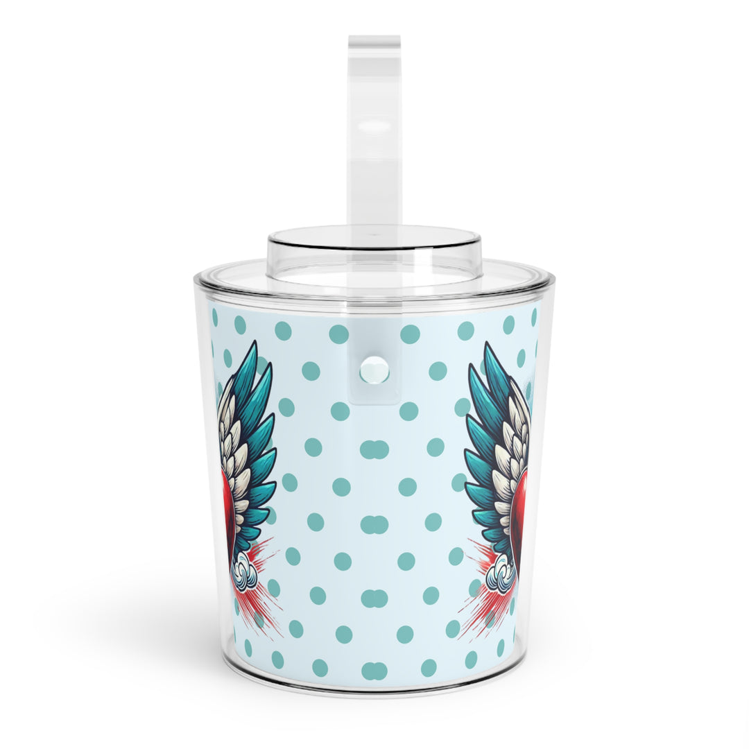 Ice Bucket with Tongs - Heart With Wings