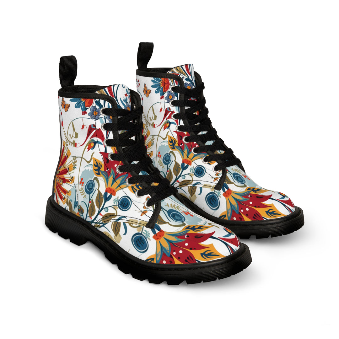 Women's Canvas Boots - Flower Love