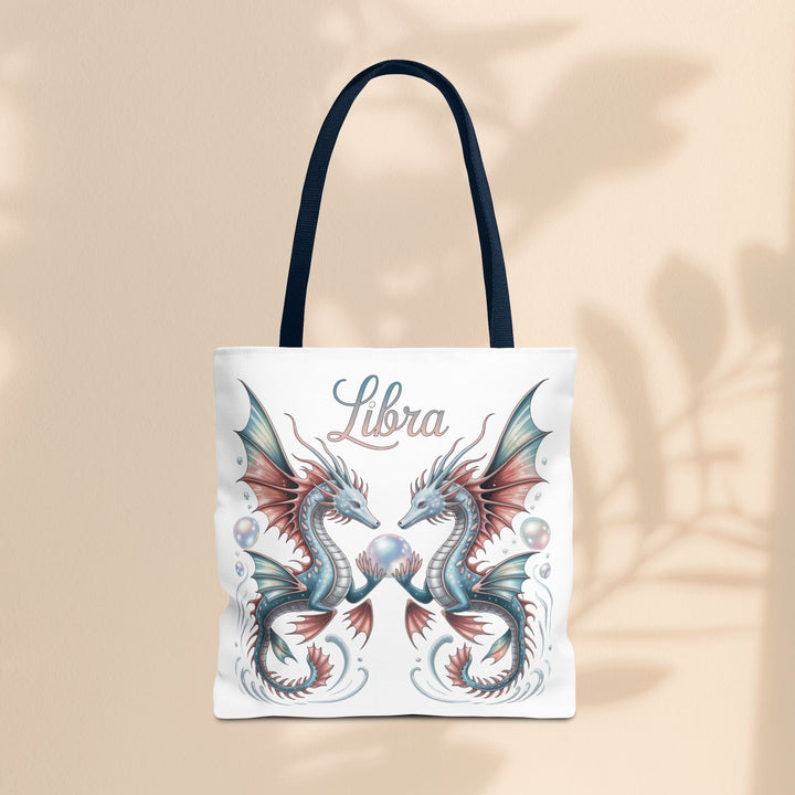 Libra Dragon Tote Bag, Zodiac Sign Tote, Astrological Gift, Fantasy Art Shopper, Unique Astrology Carryall