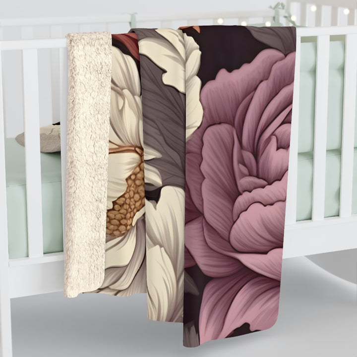 Floral Fragrance Sherpa Fleece Blanket – Cozy Flower Throw for Home & Gifts