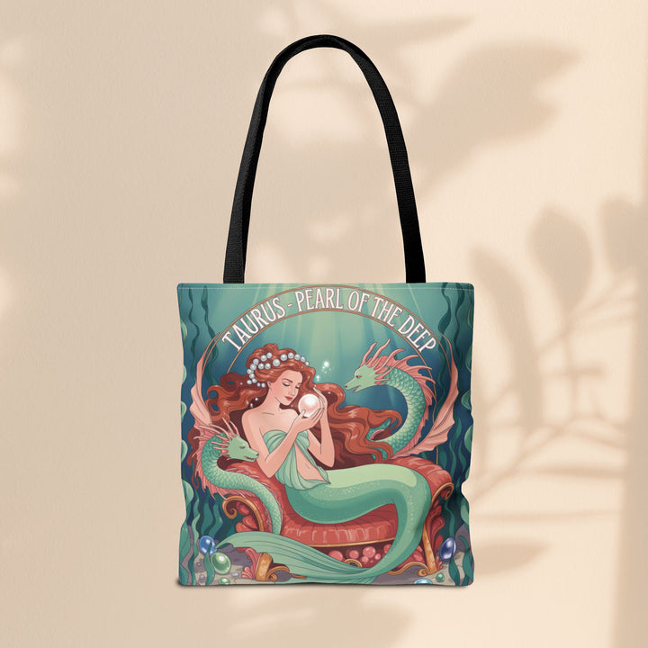 Taurus Mermaid Tote Bag, Taurus Zodiac, Ocean Lover Gift, Beach Accessory, Astrology Decor, Unique Shopping Bag