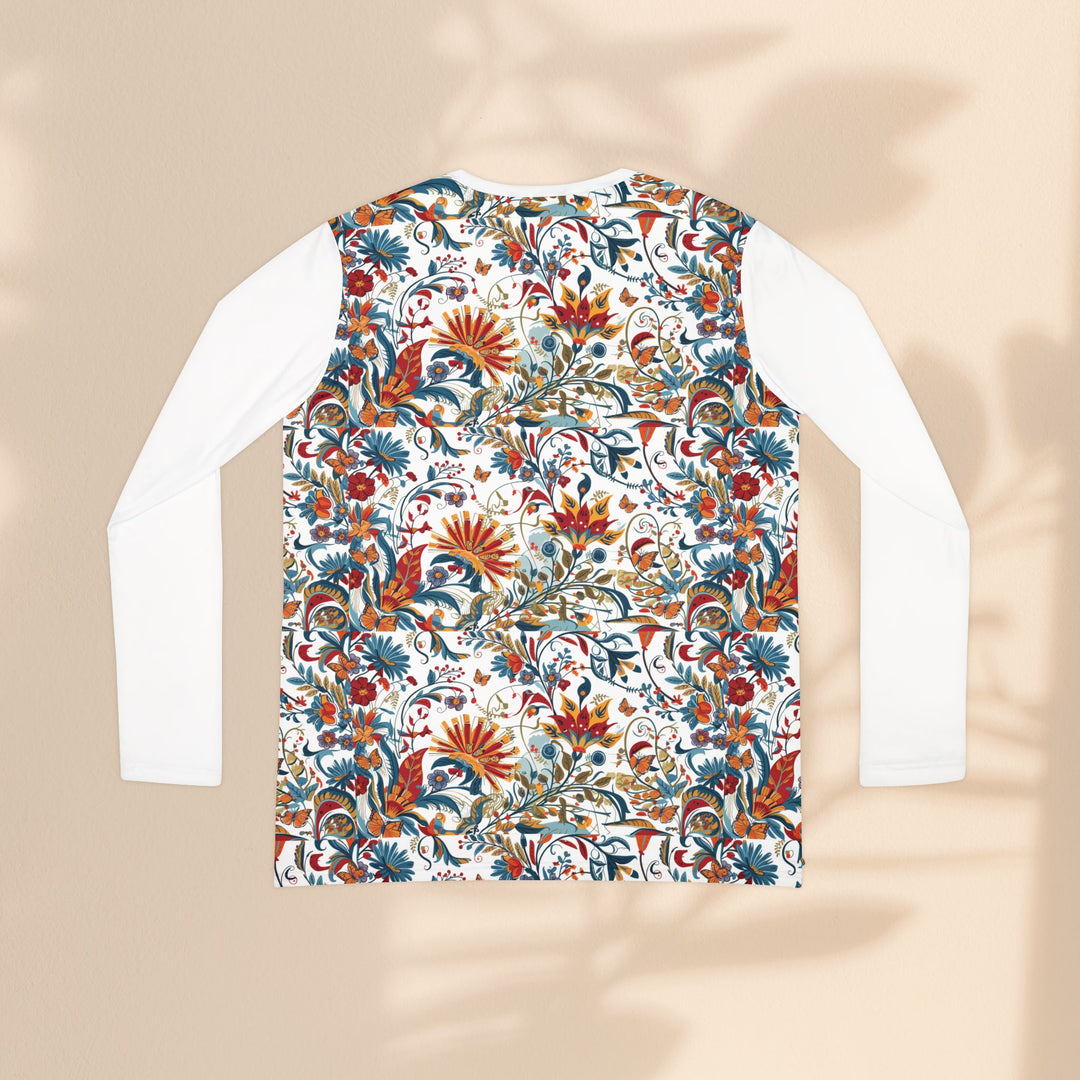 Floral V-Neck Long Sleeve Top — Boho Vintage Garden Print