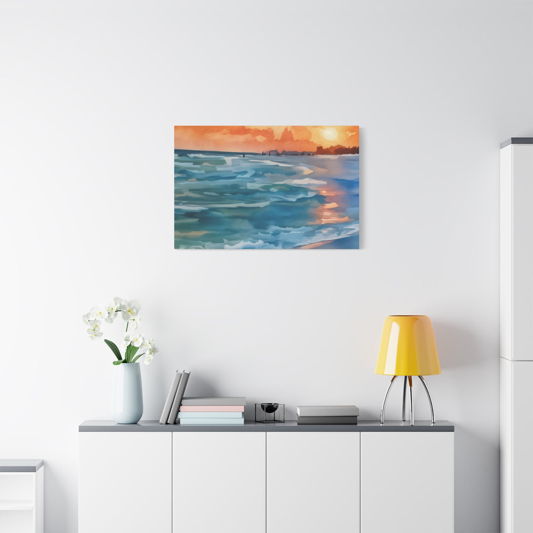 Coastal Sunset Canvas Art – Ocean and Beach Wall Décor