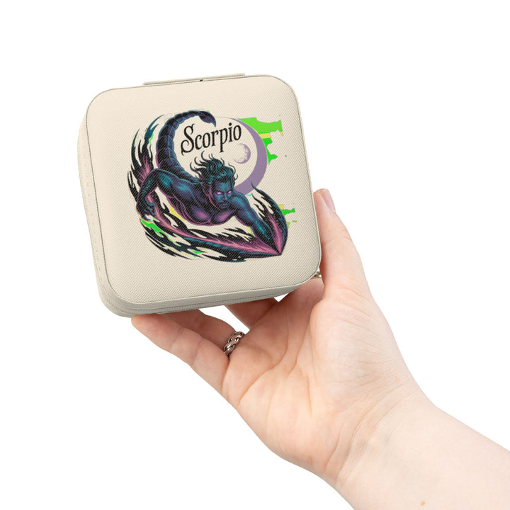 Scorpio Zodiac Jewelry Travel Case — Compact Pink Travel Jewelry Organizer