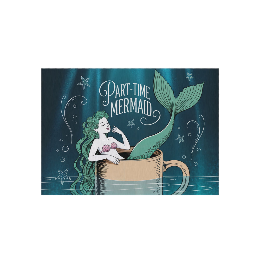 Outdoor Rug - Part-Time Mermaid Coastal Decor Beach House Mat