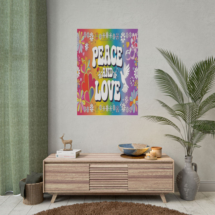 Peace and Love Rolled Posters - Colorful Floral Wall Art for Peaceful Decor