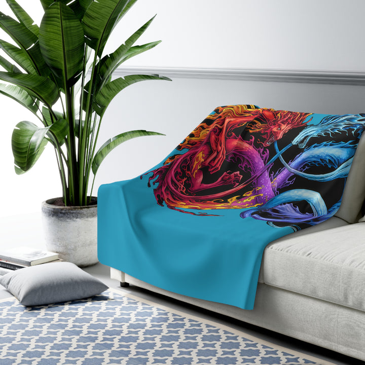 Dragons Infinity Sherpa Fleece Blanket – Cozy Throw for Fantasy Lovers, Unique Home Décor & Warm Gift Idea