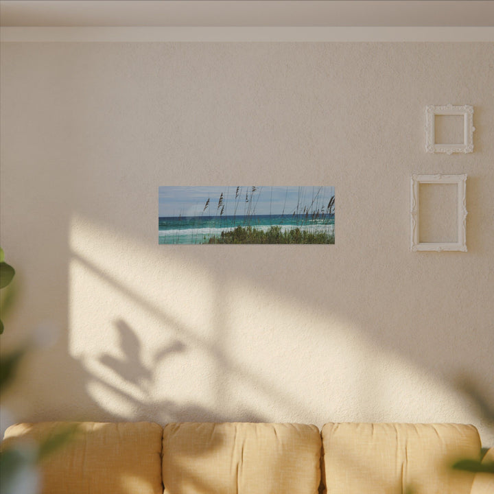 Coastal Dune Beach Canvas Print – Waves and Sea Oats Wall Art