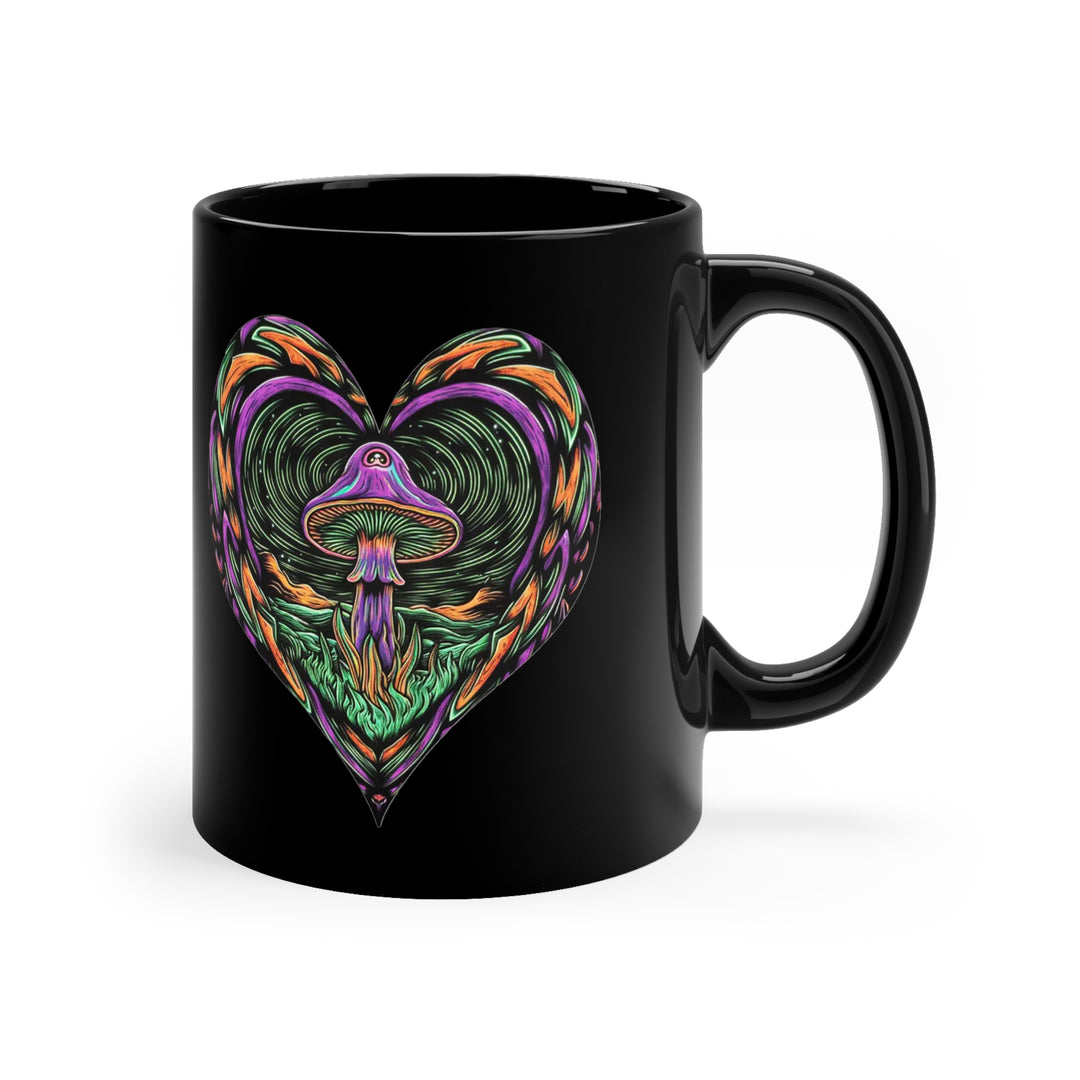 Black Coffee Mug, 11oz - Mushroom Journey